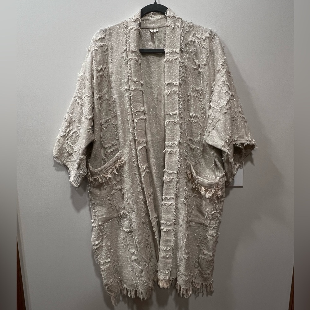 Pilcro for Anthropologie Cream and Silver Coat